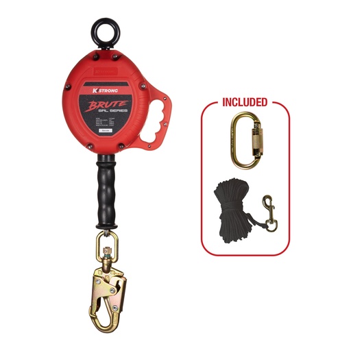 [UFS310020] 20 ft. Cable SRL with snap hook. Includes installation carabiner and tagline (ANSI)