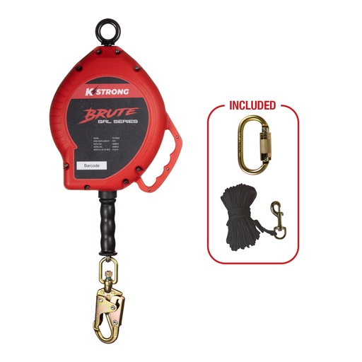 [UFS310050] 50 ft. Cable SRL with snap hook. Includes installation carabiner and tagline (ANSI)
