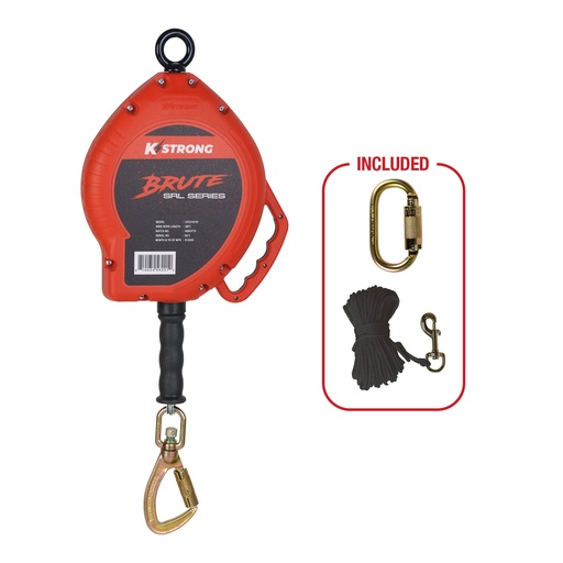 [UFS310150] 50 ft. Cable SRL with Load Indicating Swivel Locking Carabiner. Includes installation carabiner and tagline (ANSI)