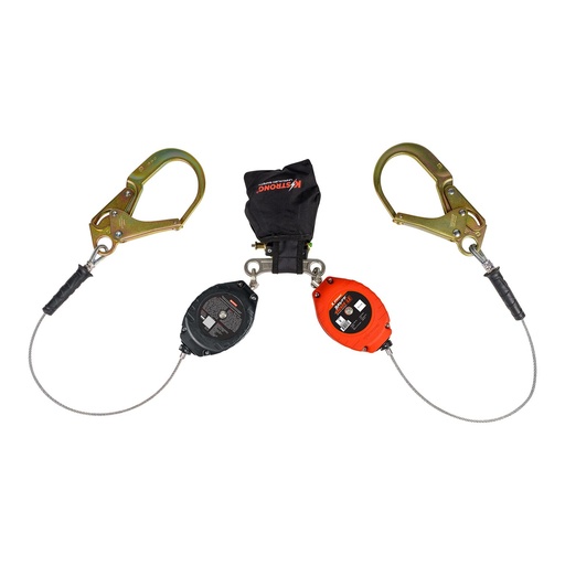 [UFS314006LD] LE Dual 8.5 ft. Cable SRL-LE assembly with swivel rebar hooks at connector end and shock pack with Twin SRL connector at top (ANSI)