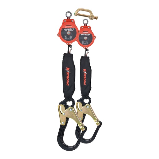 [UFS356002D] 6 ft. Micron™ SRL Assembly with Large Aluminum Rebar Hook with Steel ANSI Gate (ANSI) – Harness Connector Included