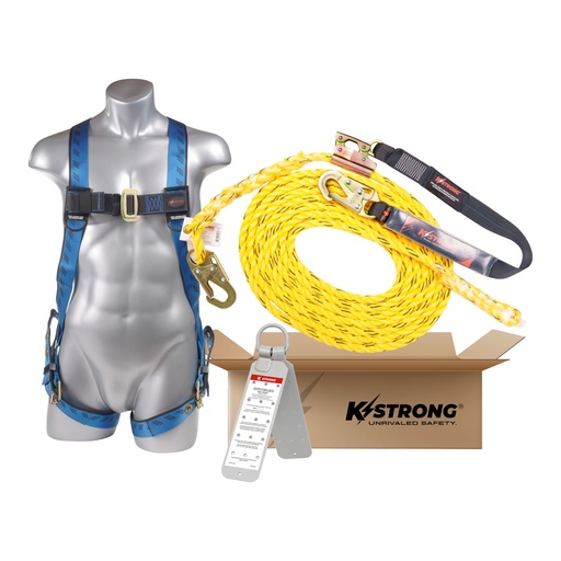 [UFB501125] 25 ft. Roofers Boxed Kit with harness, rope, rope grab assembly, and reusable roof anchor