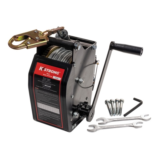 [UFT531130] 100 ft. Galvanized Wire Cable Personnel / Material Rated Bi-directional Winch with Brake Feature and Mounting Bracket for Confined Spaces (ANSI)