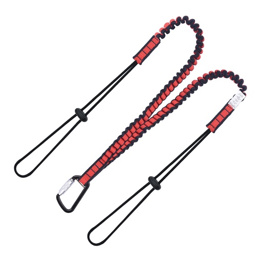 [DL100022] Elasticated Dual Leg Tool Lanyard w/Drawstring Cord and Carabiner – 22 lbs. (ANSI)