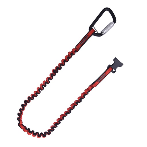 [DL100400] Detachable Elasticated Single Leg Tool Lanyard w/ Screwgate Carabiner (without Loop) – 5 lbs. (ANSI)