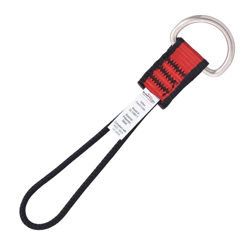 [DL100611] D-Ring with Tether Cinch Cord Loop, Attachment Points, 5 lbs. (ANSI)