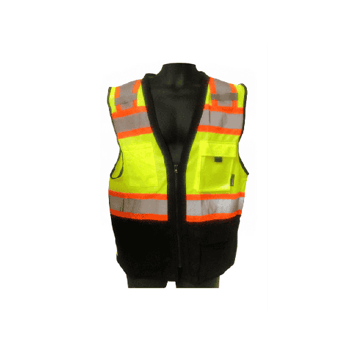 Hi Vis Green Surveyor Vest with Mesh Back