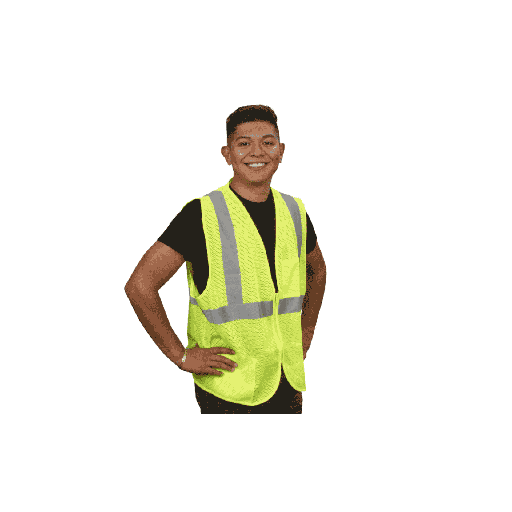 Class 2 Hi-Vis Green Mesh Safety Vest