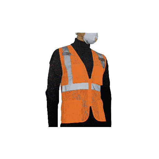 Hi Vis Orange Mesh Class 2 - Safety Vest (Multi-Pockets)
