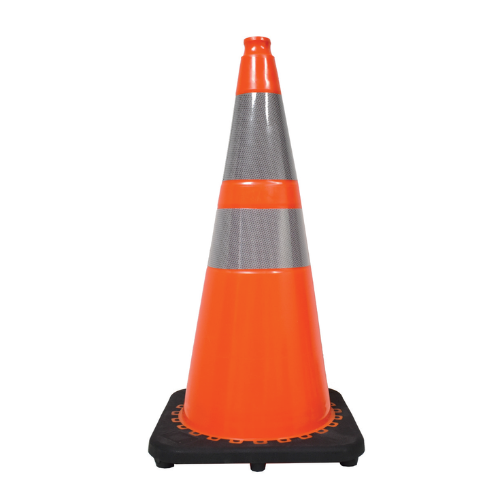[CTC36R] 36" Orange PVC Safety Cone with Double Reflective Collar