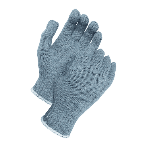 String Knit Gloves – Heavy Weight Gray Cotton/Polyester Blend for Tougher Jobs