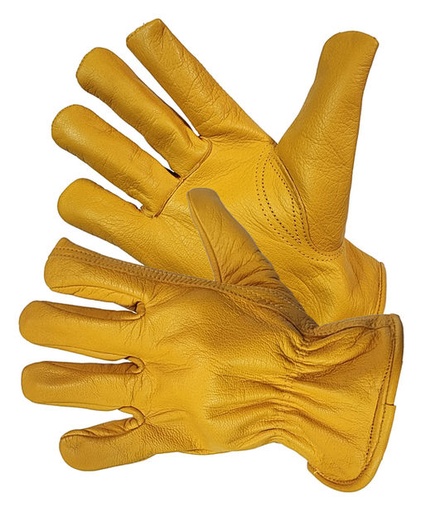 Golden Brown Goatskin Work Glove, 12 Pairs