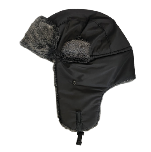 [3578BK] Black Winter Trooper Hat with Fur Lining