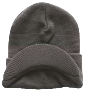 [3517] Black Knit Cap with Visor