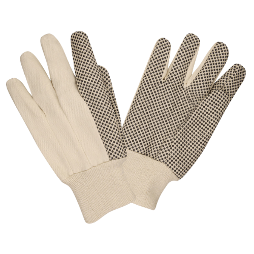 [2602] 12 Pairs - Dotted Cotton 8 oz Knit Wrist Canvas (Ladies)