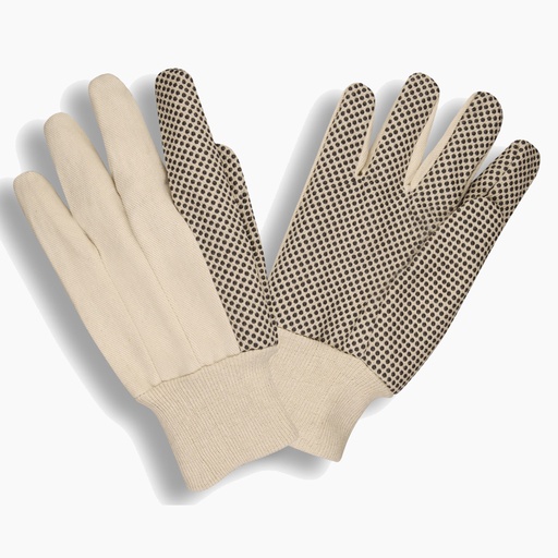 [2610] 12 Pairs - Dotted Cotton 10 oz Knit Wrist Canvas (Ladies)