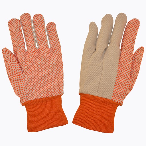 [2670-Dozen] 12 Pairs - Dotted Cotton Hi-Vis Orange Canvas