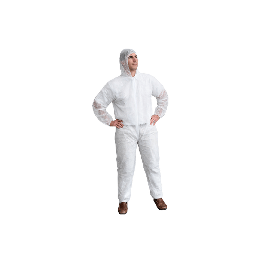 SMS Polypropylene Coverall with Hood, Elastic Wrists, and Ankles (25 Pieces/Case)